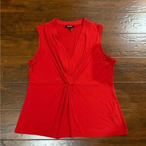 DKNY Vivid Red Sleeveless Blouse